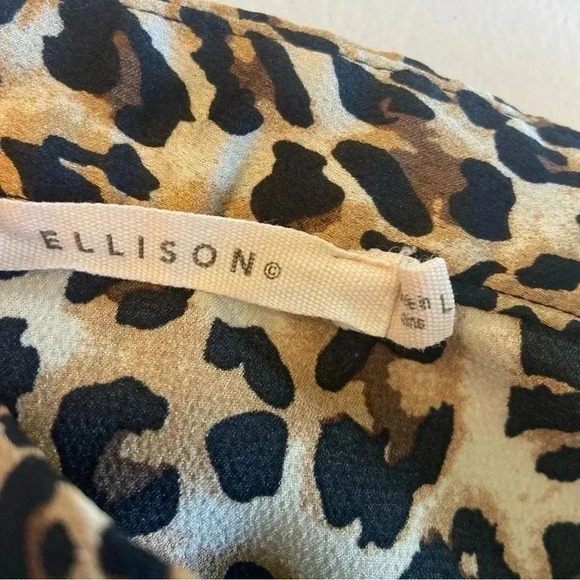 Ellison Maxi Dress Size L Animal Cheetah Print Slinky Mob Wife Comfy Button Down - Picture 6 of 9